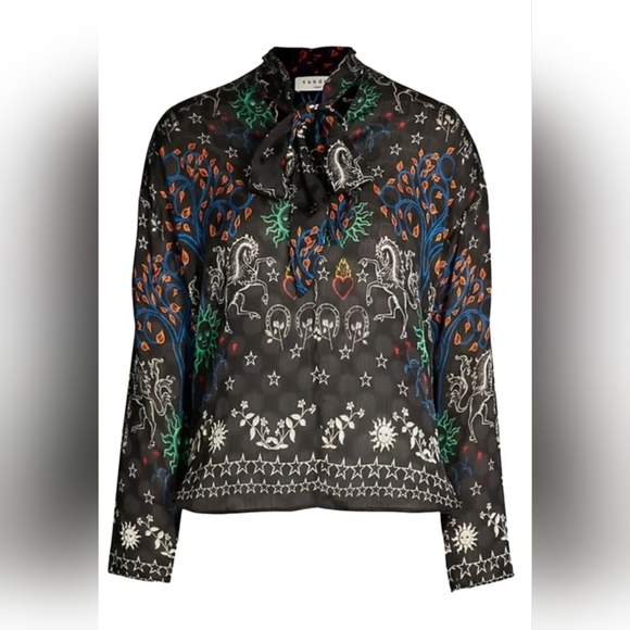 Sandro Tops - Sandro Paris Colchique Celestial Print Top
